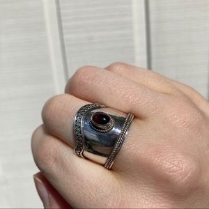 Silver + Garnet Ring